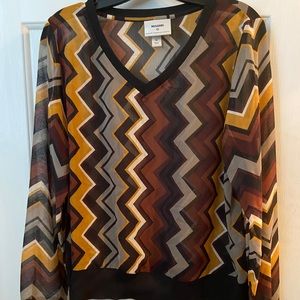 Missoni Semi-Sheer Long-Sleeved Top